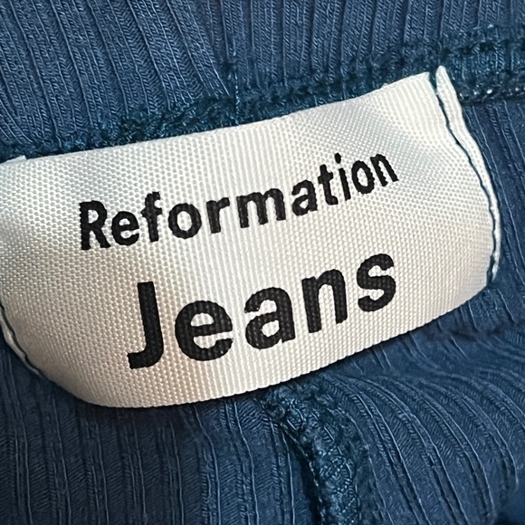 REFORMATION “Whitney” style Ribbed Pants in Ocean Blue, size XS - Picture 6 of 7